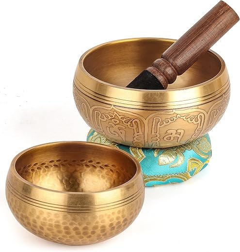 2Pack Tibetan Singing Bowls Set for Meditation