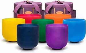 Chakra Crystal Singing Bowls Set with Cases