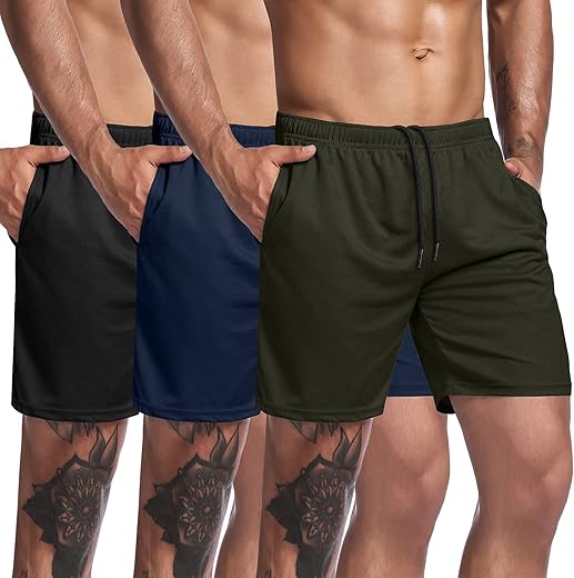 COOFANDY Men's 3 Pack Gym Shorts