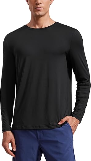 CRZ YOGA Men's Long Sleeve Workout Shirt