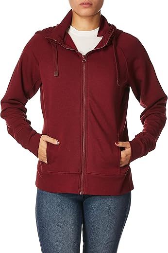 Danskin Women's Double Collar Hooded Jacket