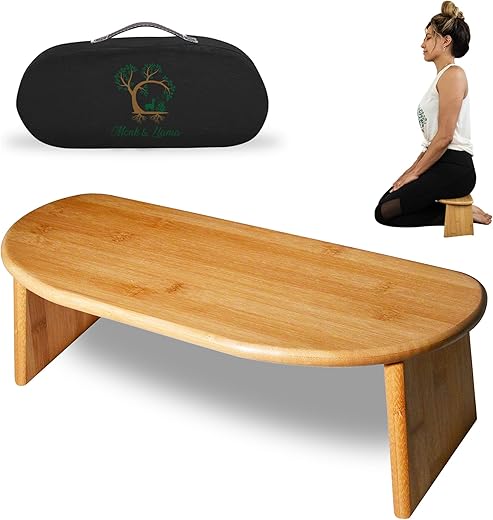 Foldable Bamboo Meditation Bench for Travel