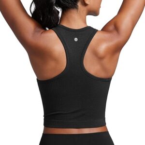 Seamless High Neck Sports Bra with Racerback